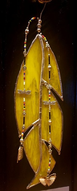 Yellow Stained Glass Agitsi Feather Boards